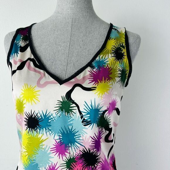 Trina Turk Silk Tank Funky Print Size 4 - Picture 2 of 7